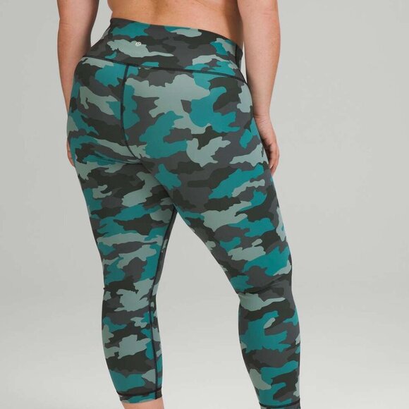 Lululemon Wunder Under High-Rise Tight 25"- Teal Camo- Size 4 - Picture 3 of 13